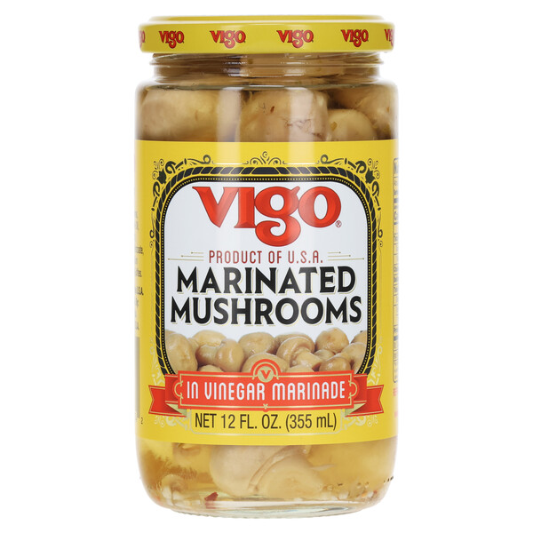First image Vigo 12 oz Marinated Mushrooms