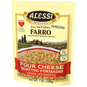 Right three-quarter view of Alessi 7 oz Four Cheese Farro
