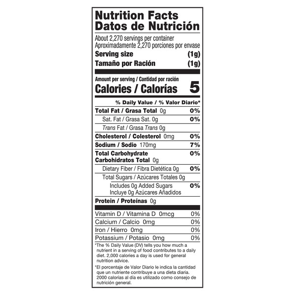 Nutrition facts Vigo 5 lbs Chicken Flavored Soup Base