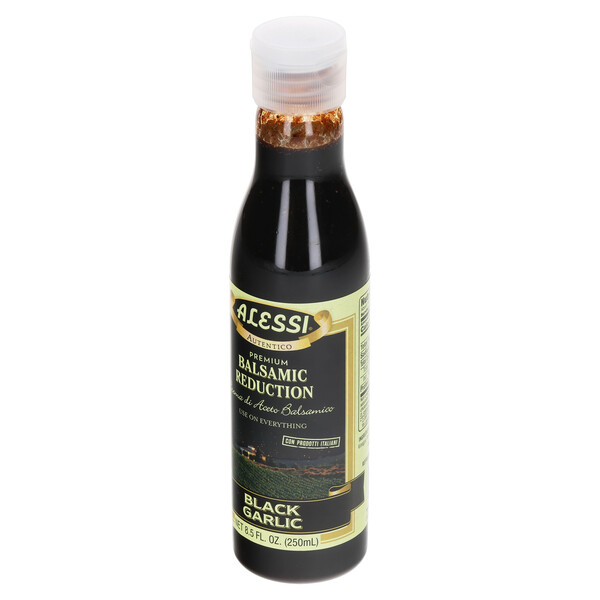 Right three-quarter view of Alessi 8.5 fl. oz Black Garlic Reduction