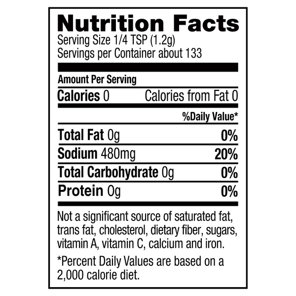 Nutrition facts Alessi 2.39 oz Whole Mixed Peppercorns Grinder
