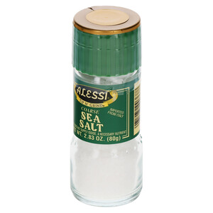 Right three-quarter view of Alessi 2.83 oz Sea Salt Grinder