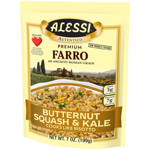 Right three-quarter view of Alessi 7 oz Butternut Squash & Kale Farro