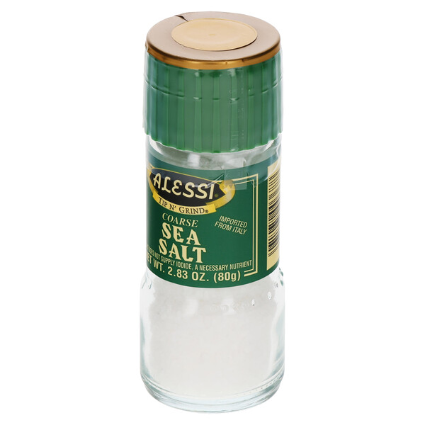 Right three-quarter view of Alessi 2.83 oz Sea Salt Grinder