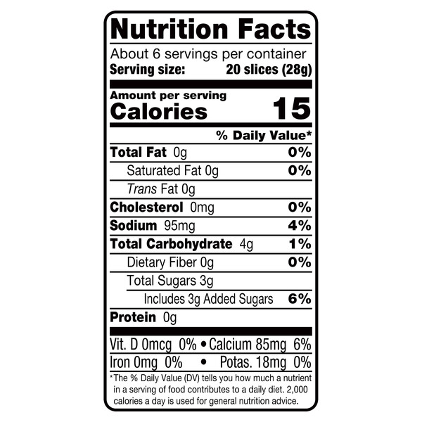 Nutrition facts Vigo 12 oz Pickled Red Onions