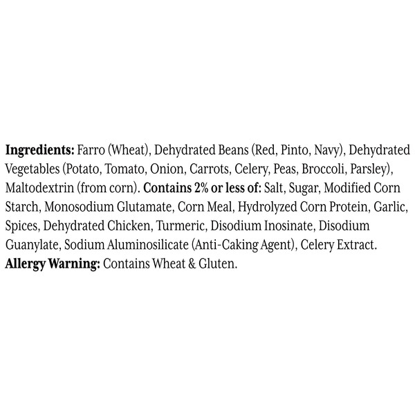 Ingredients Alessi 6 oz Tuscan Farro & Bean Minestrone Soup