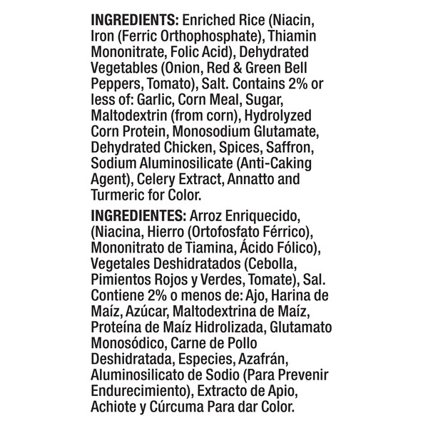 Ingredients Vigo 16 oz Yellow Rice Dinner