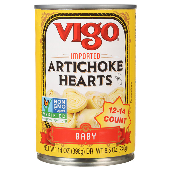 First image Vigo 14 oz Baby Artichoke Hearts