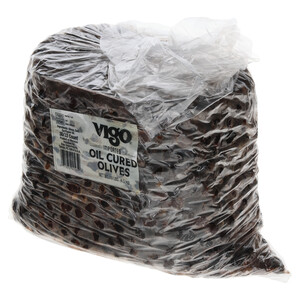 Right three-quarter view of  10 lbs Oil Cured Olives