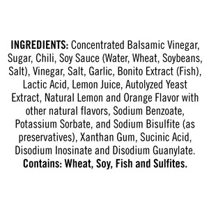 Ingredients Alessi 8.5 fl. oz Sweet Chili Sauce Balsamic Vinegar