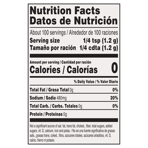 Nutrition facts Trade East 4.25 oz Sea Salt Grinder