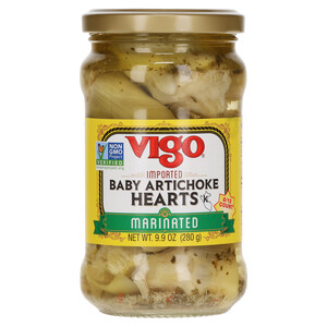 First image Vigo 9.9 oz Marinated Baby Artichoke Hearts