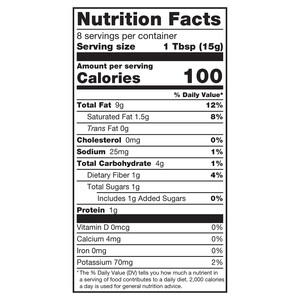 Nutrition facts Custom Grinders 3.5 oz Chili Crisp