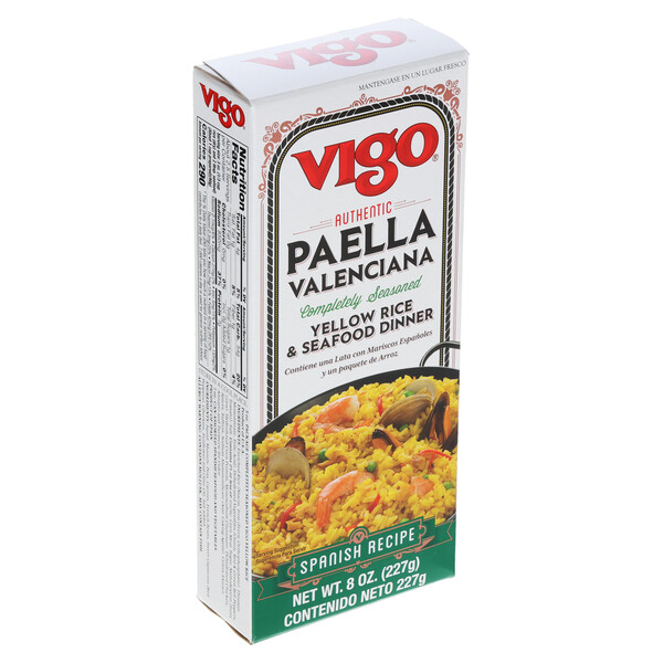 Left three-quarter view Vigo 8 oz Paella Valenciana