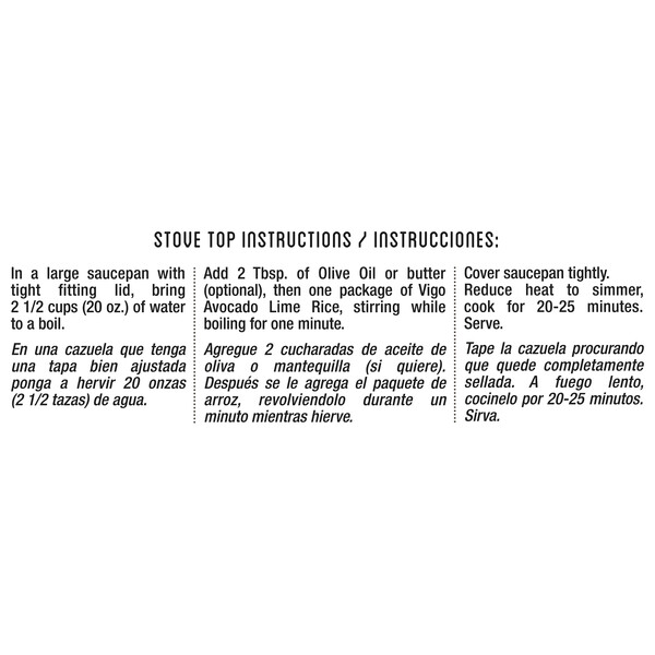 Vigo 8 oz Vigo Creamy Avocado Lime Rice