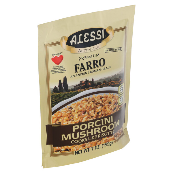 Left three-quarter view Alessi 7 oz Porcini Mushroom Farro