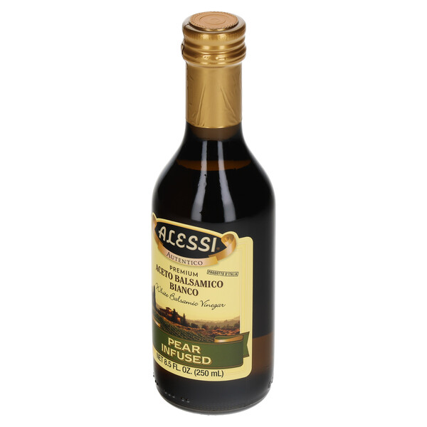 Right three-quarter view of Alessi 8.5 fl. oz Pear Infused Balsamic Vinegar