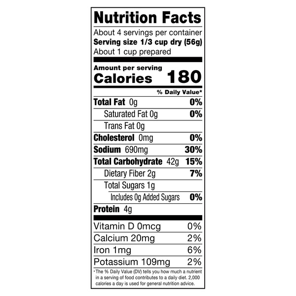 Nutrition facts Alessi 8 oz Risotto with Sun Dried Tomatoes