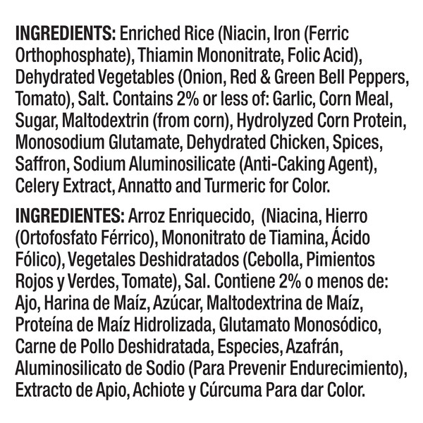 Ingredients Vigo 8 oz Yellow Rice Dinner