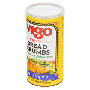 Right three-quarter view of Vigo 24 oz Seasoned Italian Style Bread Crumbs