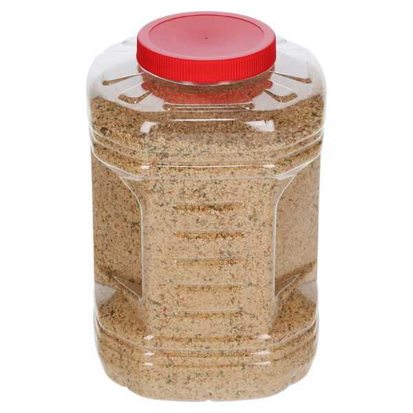 Back and top Vigo 5 lbs Seasoned Italian Style Bread Crumbs Jug