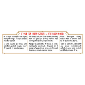 Instructions Vigo 10 oz Yellow Rice