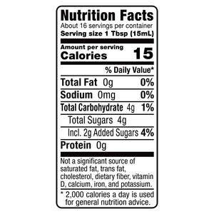 Nutrition facts Alessi 8.5 fl. oz Organic Balsamic Vinegar