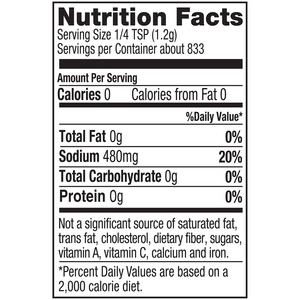 Nutrition facts Alessi 2.2 lbs Kosher Sea Salt