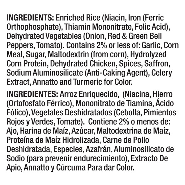 Ingredients Vigo 8 oz Low Sodium Yellow Rice Dinner