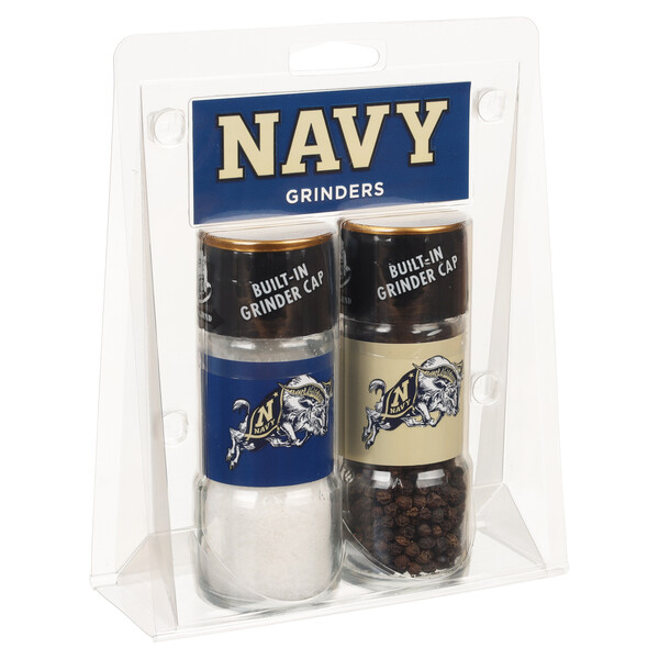 Left three-quarter view Alessi 4.17 oz U.S. Naval Academy&trade; Grinder Set