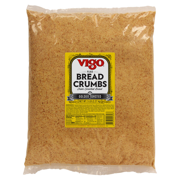 First image Vigo 5 lbs Plain Golden Toasted Bread Crumbs