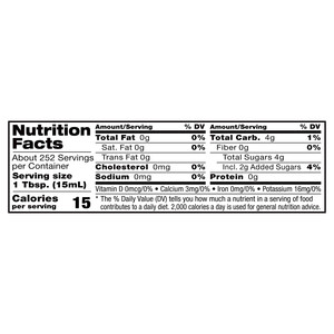 Nutrition facts Alessi 1 gal White Balsamic Vinegar