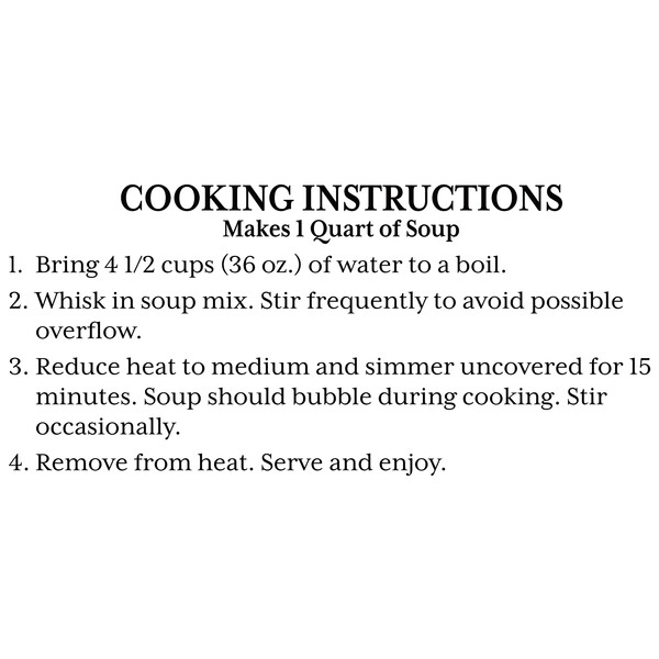 Instructions Alessi 4 oz Porcini Mushroom Soup