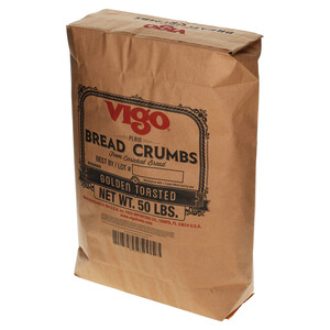 Right three-quarter view of Vigo 50 lbs Plain Golden Toasted Bread Crumbs