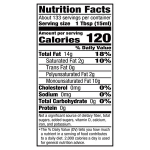 Nutrition facts Vigo 68 fl. oz Vigo Pure Olive Oil