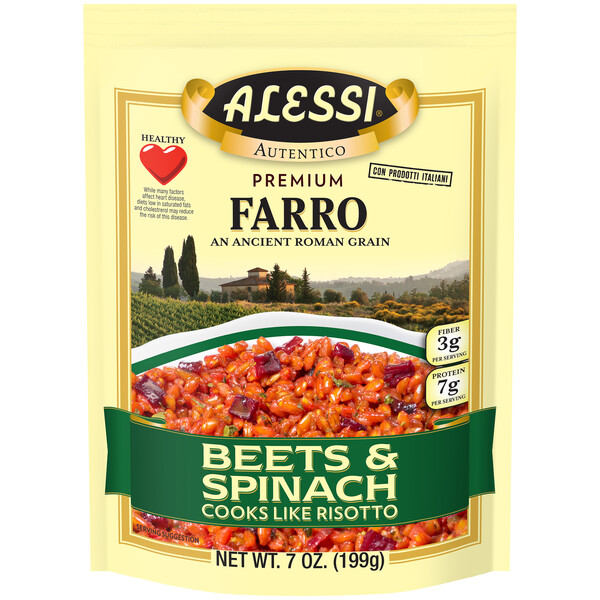 First image Alessi 7 oz Beets & Spinach Farro