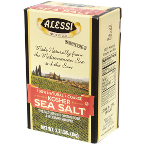 Right three-quarter view of Alessi 2.2 lbs Kosher Sea Salt