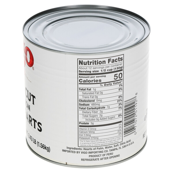 Right and top Vigo 3.43 lbs Hearts of Palm Medallions