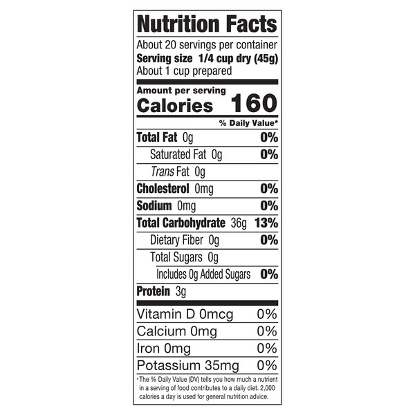Nutrition facts Vigo 2 lbs Jasmine Rice