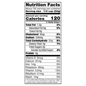 Nutrition facts Vigo 50 lbs Plain Golden Toasted Bread Crumbs