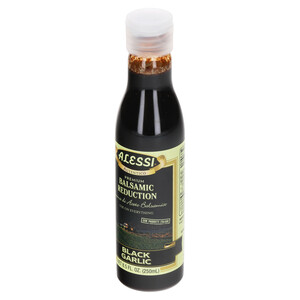 Right three-quarter view of Alessi 8.5 fl. oz Black Garlic Reduction