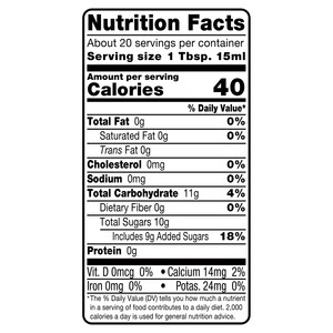 Nutrition facts Alessi 10.3 fl. oz Balsamic Glaze