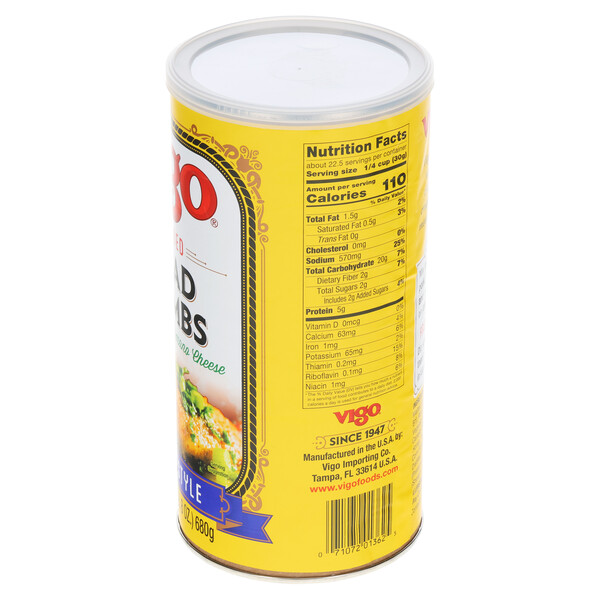 Right and top Vigo 24 oz Seasoned Italian Style Bread Crumbs