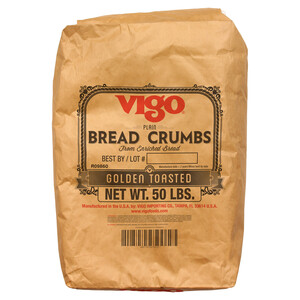 First image Vigo 50 lbs Plain Golden Toasted Bread Crumbs