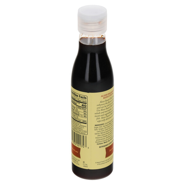 Back and top Alessi 8.5 fl. oz Sweet Chili Sauce Balsamic Vinegar