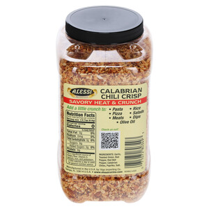 Back and top Alessi 22 oz Calabrian Chili Crisp