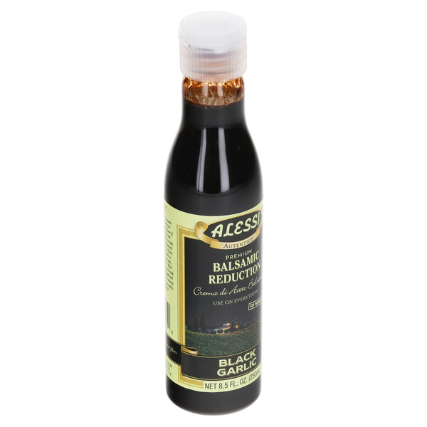 Left three-quarter view Alessi 8.5 fl. oz Black Garlic Reduction