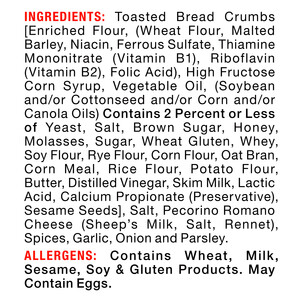 Ingredients Vigo 16 oz Seasoned Italian Style Bread Crumbs
