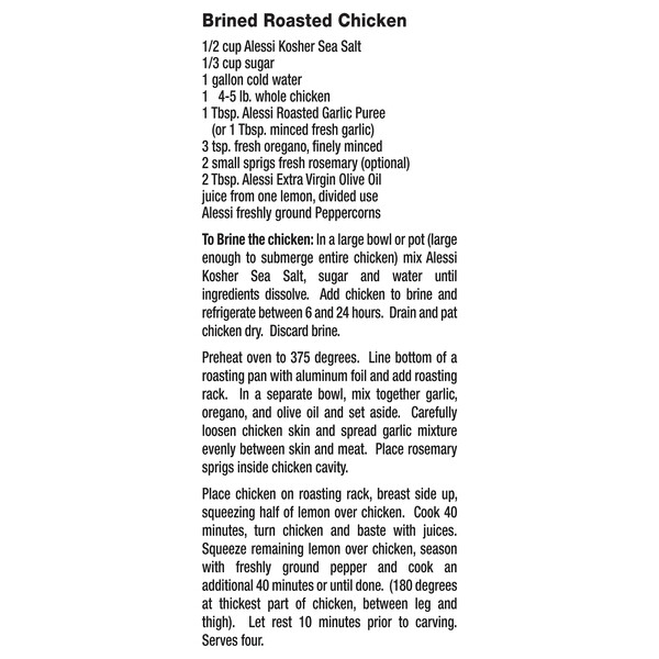 Instructions Alessi 2.2 lbs Kosher Sea Salt