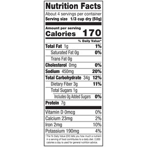 Nutrition facts Alessi 7 oz Four Cheese Farro